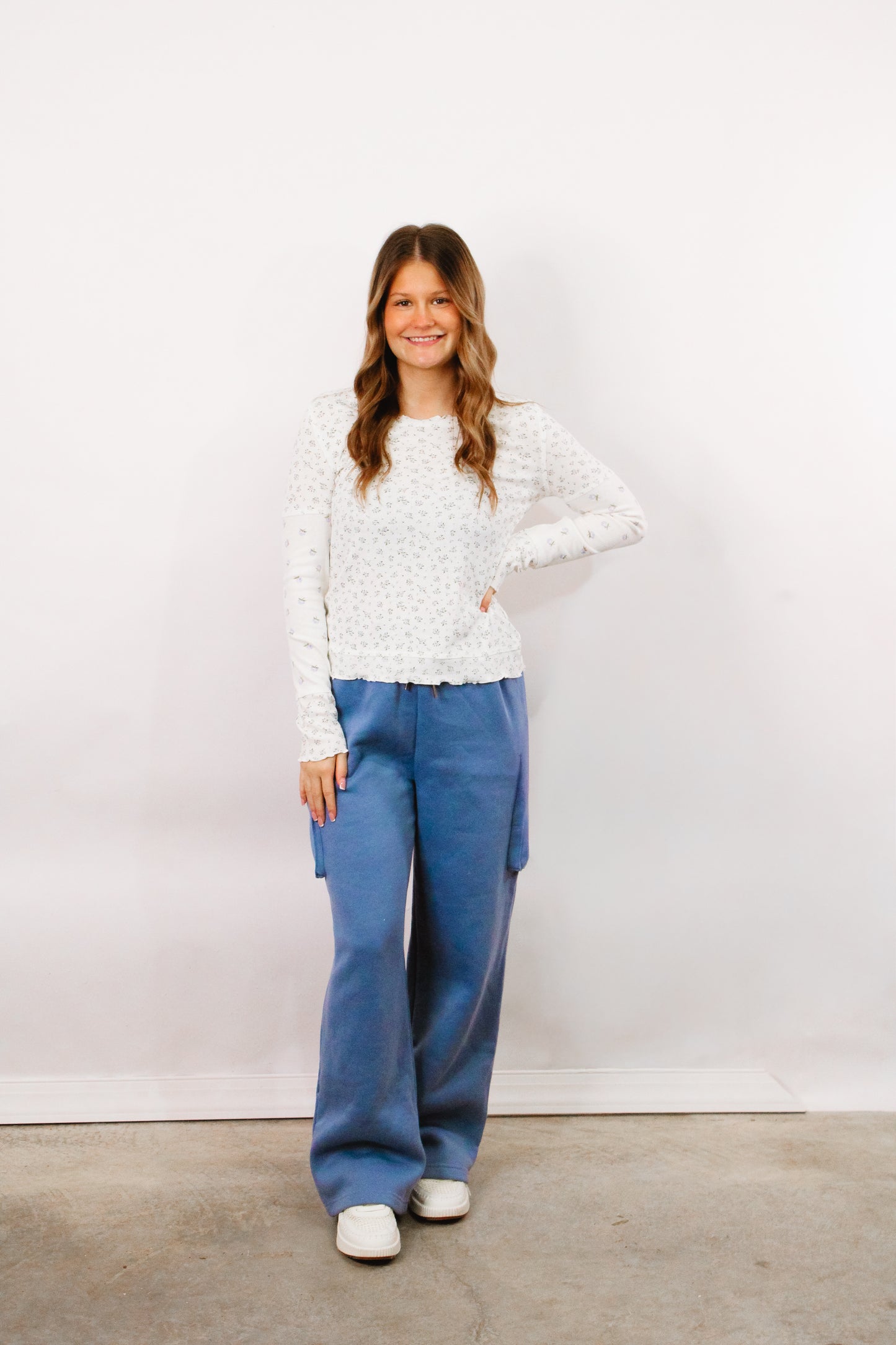 Bloom Soft Ruffle Tee (Pink or Blue)