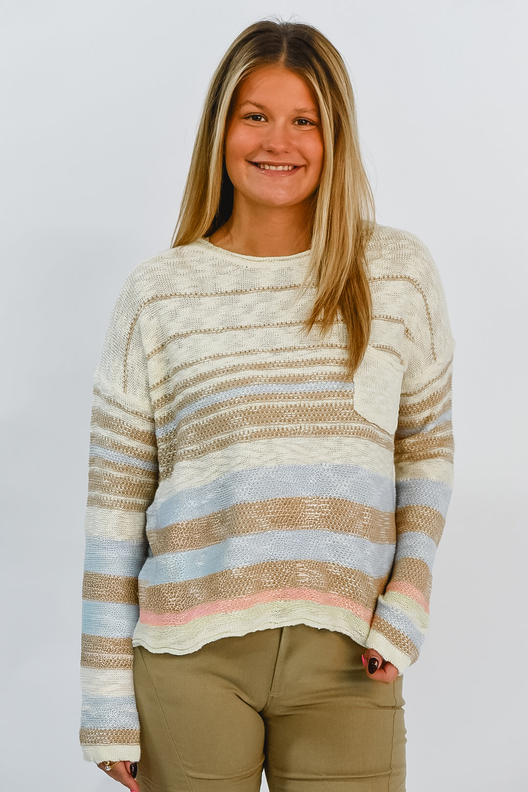 Pastel Horizon Striped Sweater