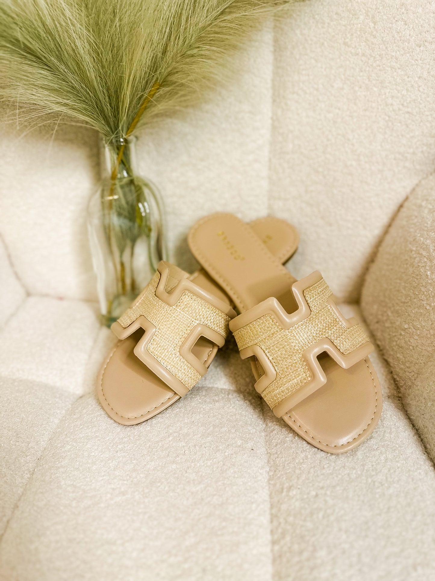 Celeste Natural Woven Flat Sandal