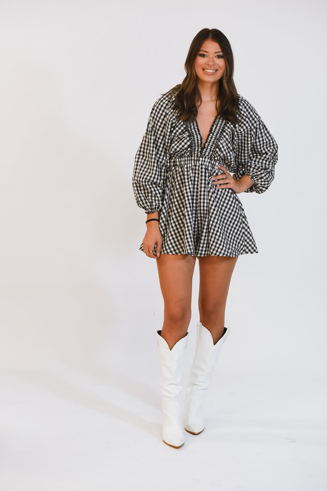 Catch Me In Gingham Romper