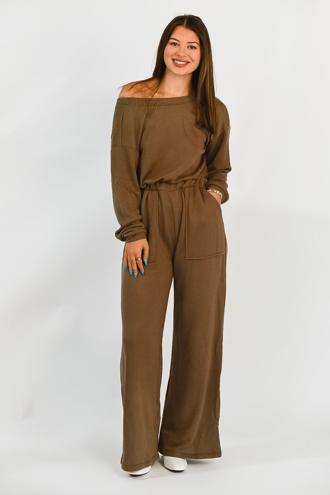 Mocha Luxe Wide Leg Jumpsuit