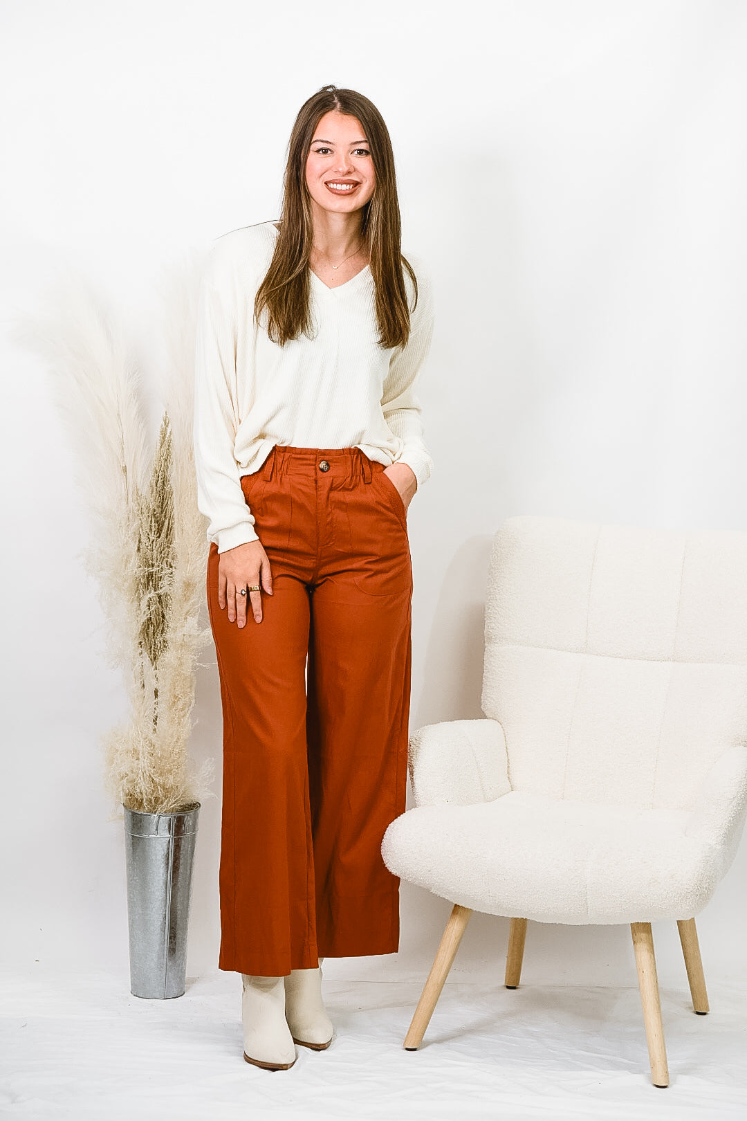 Winter Glow Cream Waffle Knit Top