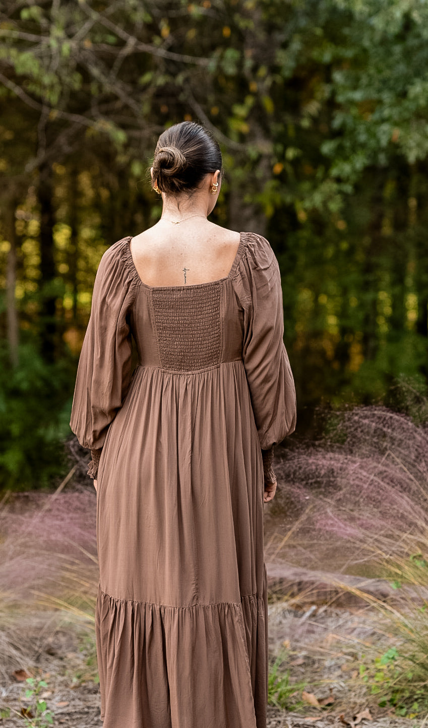 Mocha Muse Pleated Dress