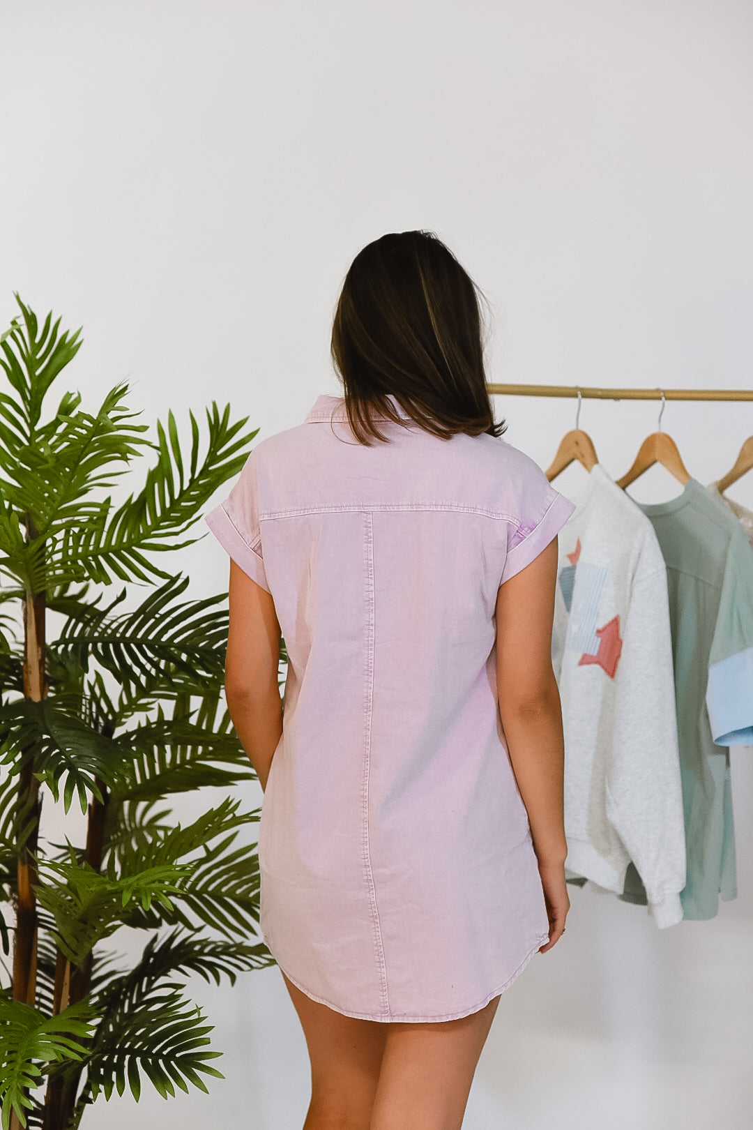 Lavender Rush Button Down Shirt Dress
