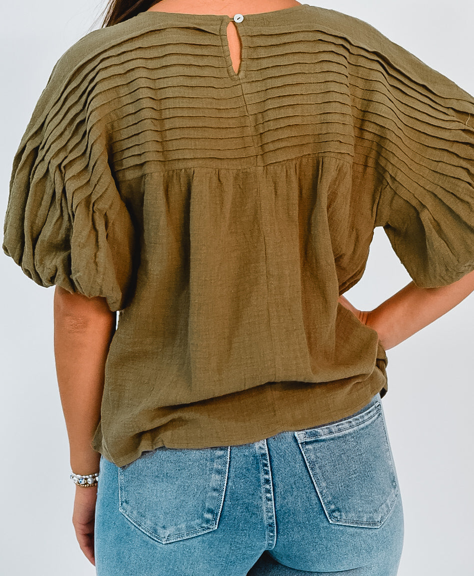 Timeless Ease Puff Sleeve Blouse