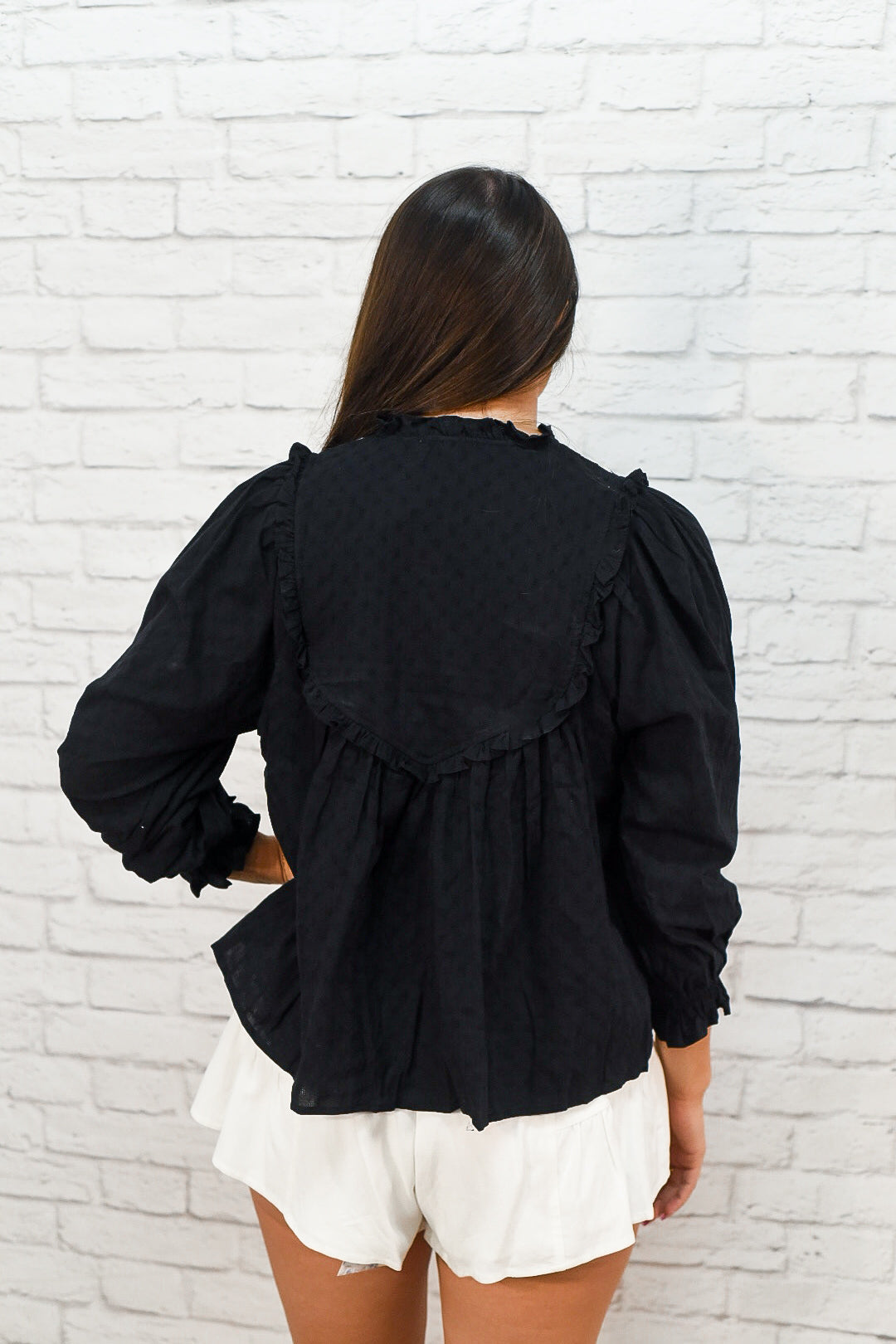 Midnight Bloom Embroidered Blouse