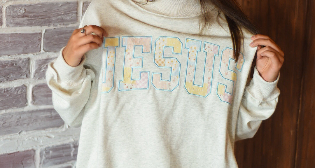 Pastel Praise “Jesus” Sweatshirt