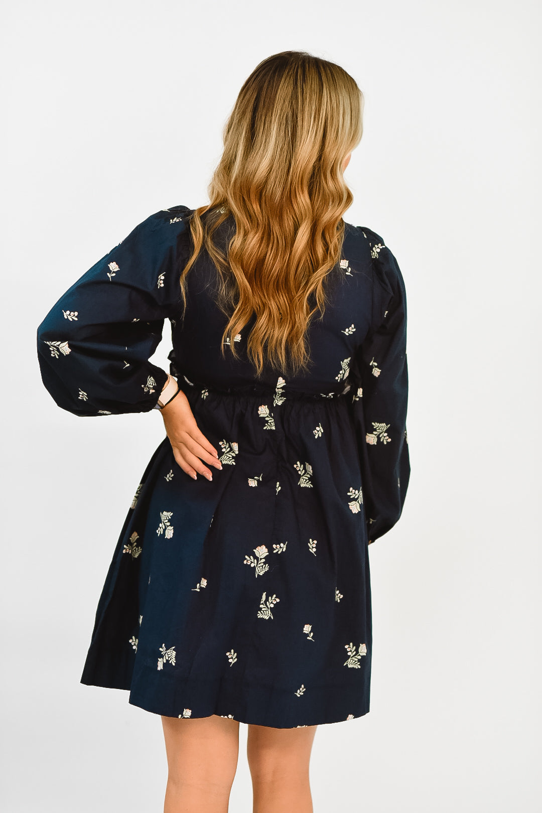 Floral Chic Navy Dress