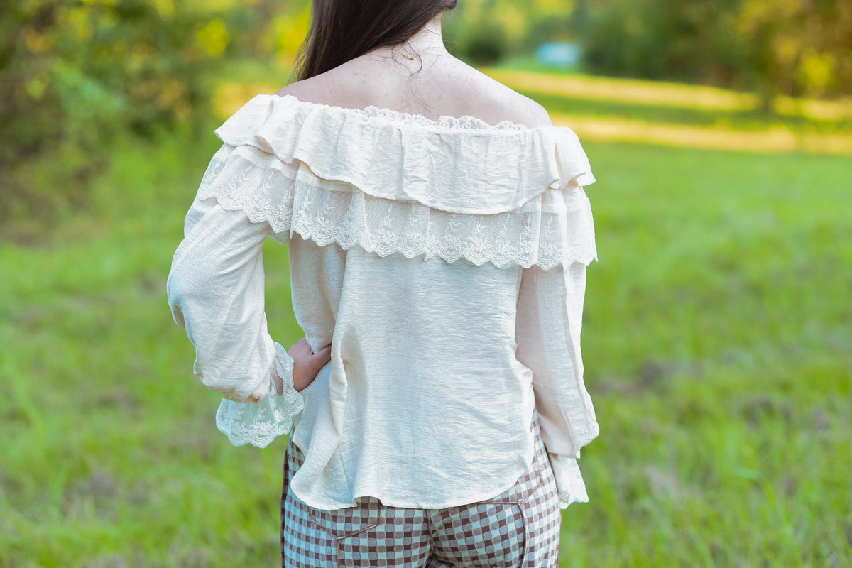 Vintage Romance Lace Ruffle Blouse