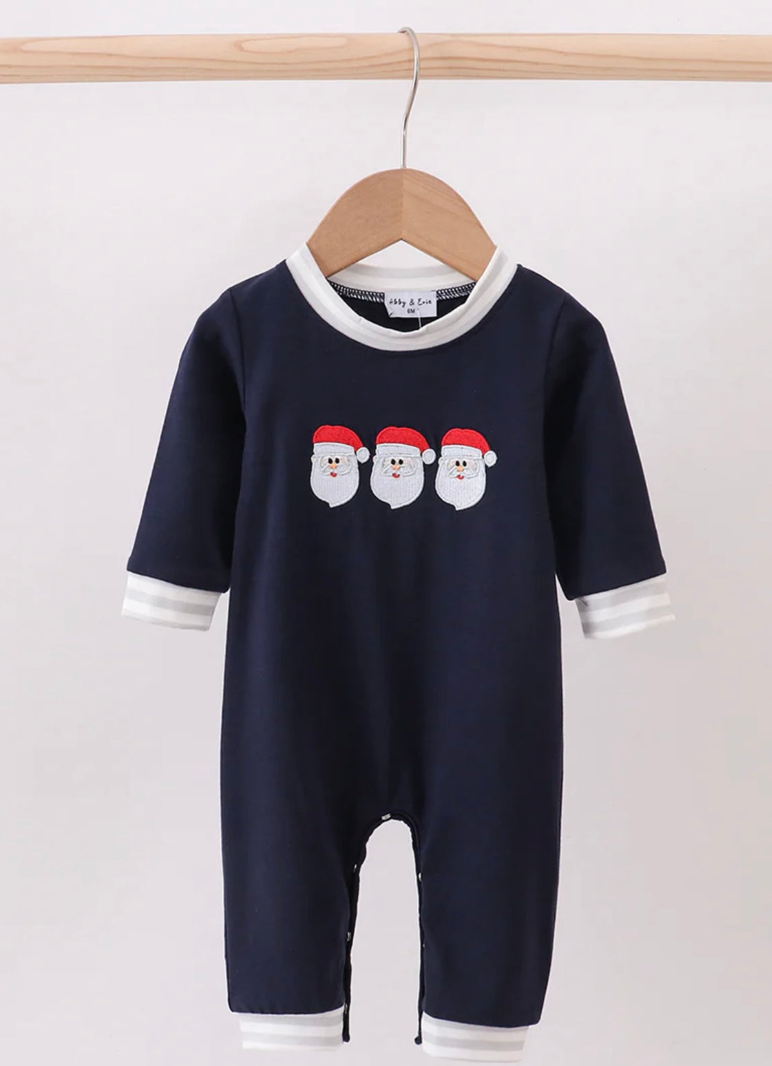 Navy Christmas Santa Claus Romper (Preorder)
