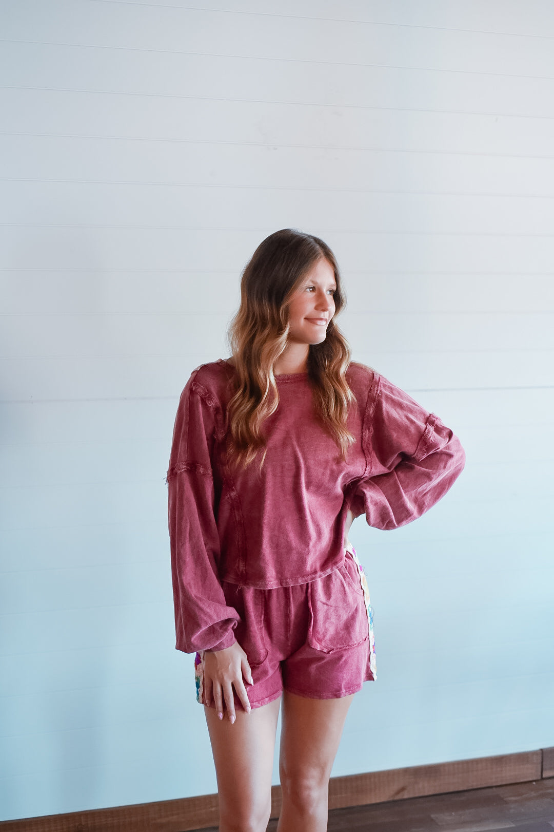 Sunset Stitches Mineral Wash Lounge Set