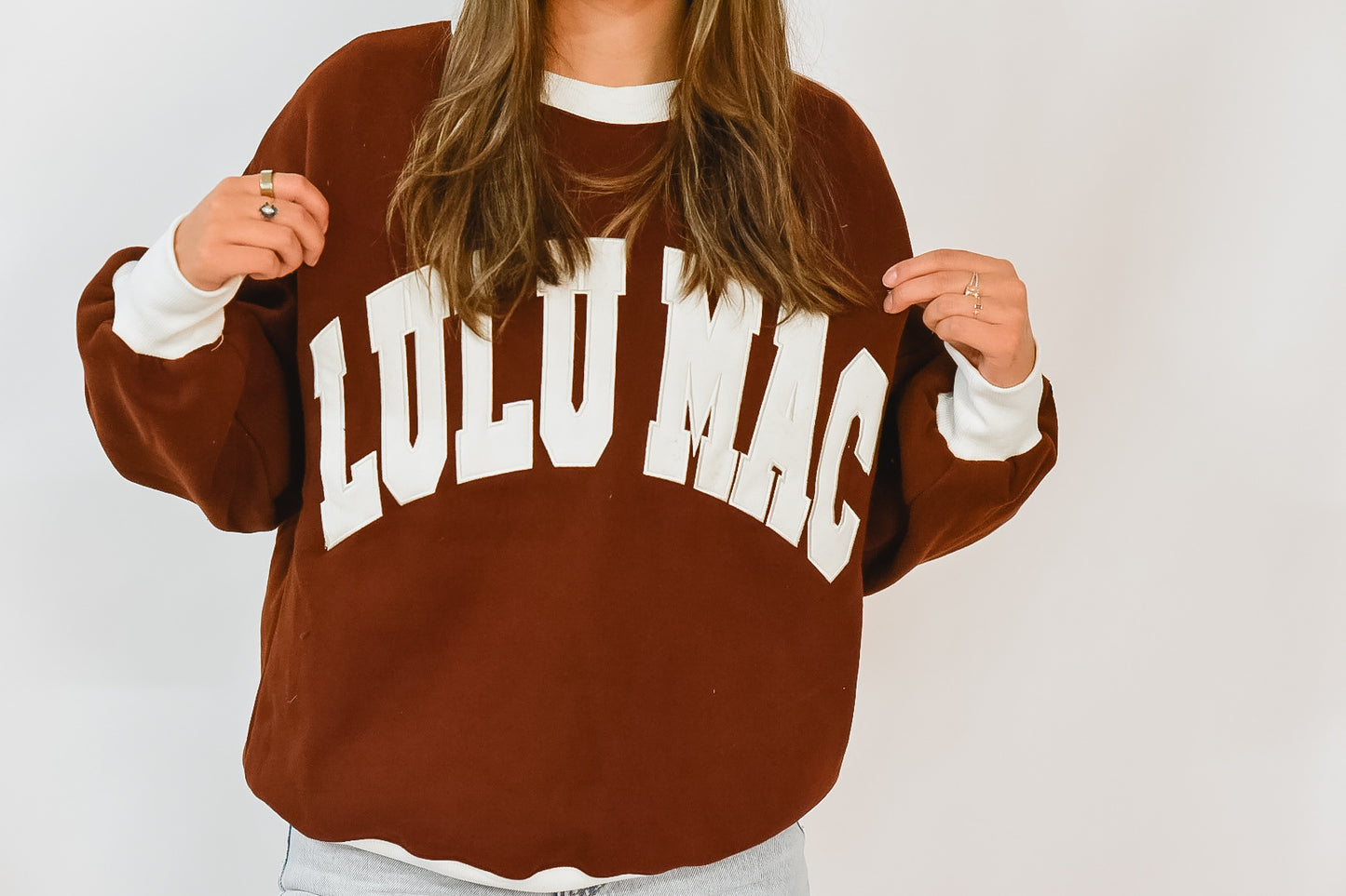 Lulu Mac Brown And White Sweatshirt