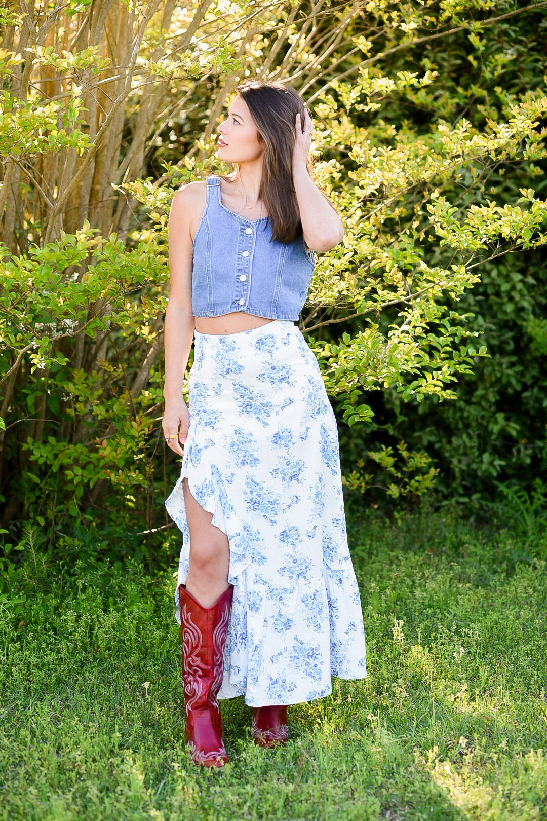 Valerie Blue Denim Button Down Vest