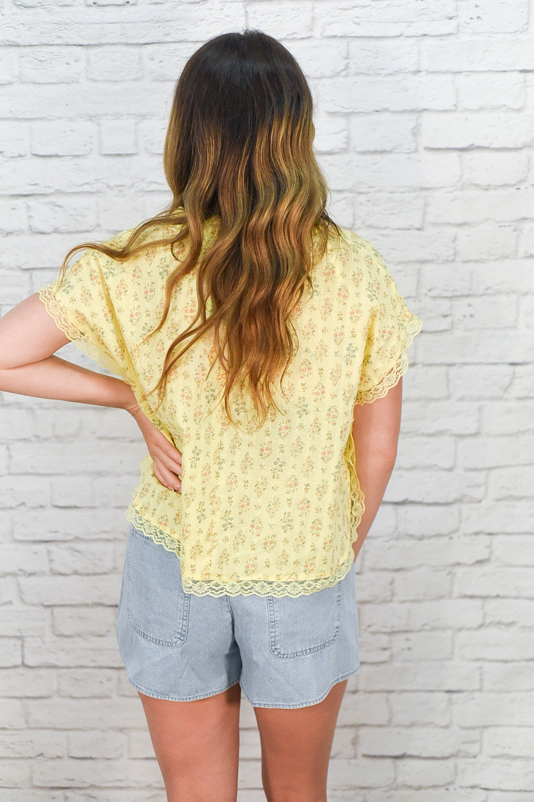 Buttercream Bloom Lace Tie Top