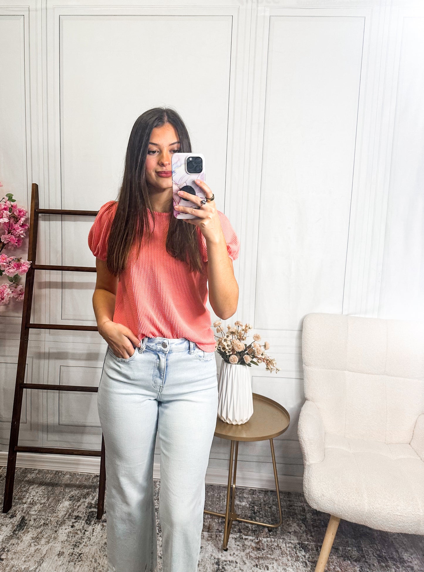 Sunny Days Ribbed Puff Sleeve Knit Top