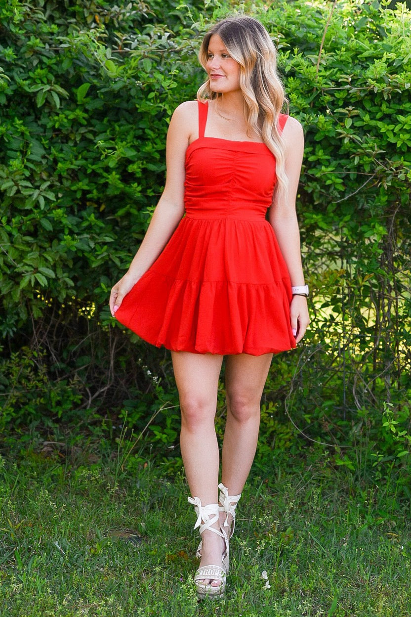 The Night Life Red Bubble Dress