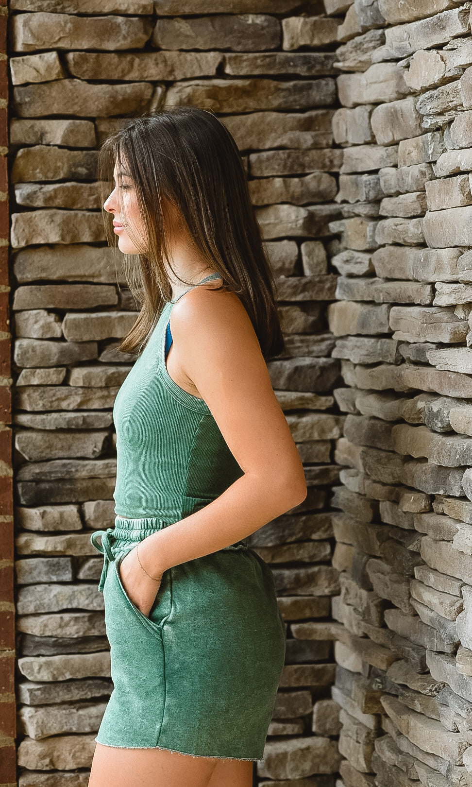 Evergreen Washed Lounge Shorts