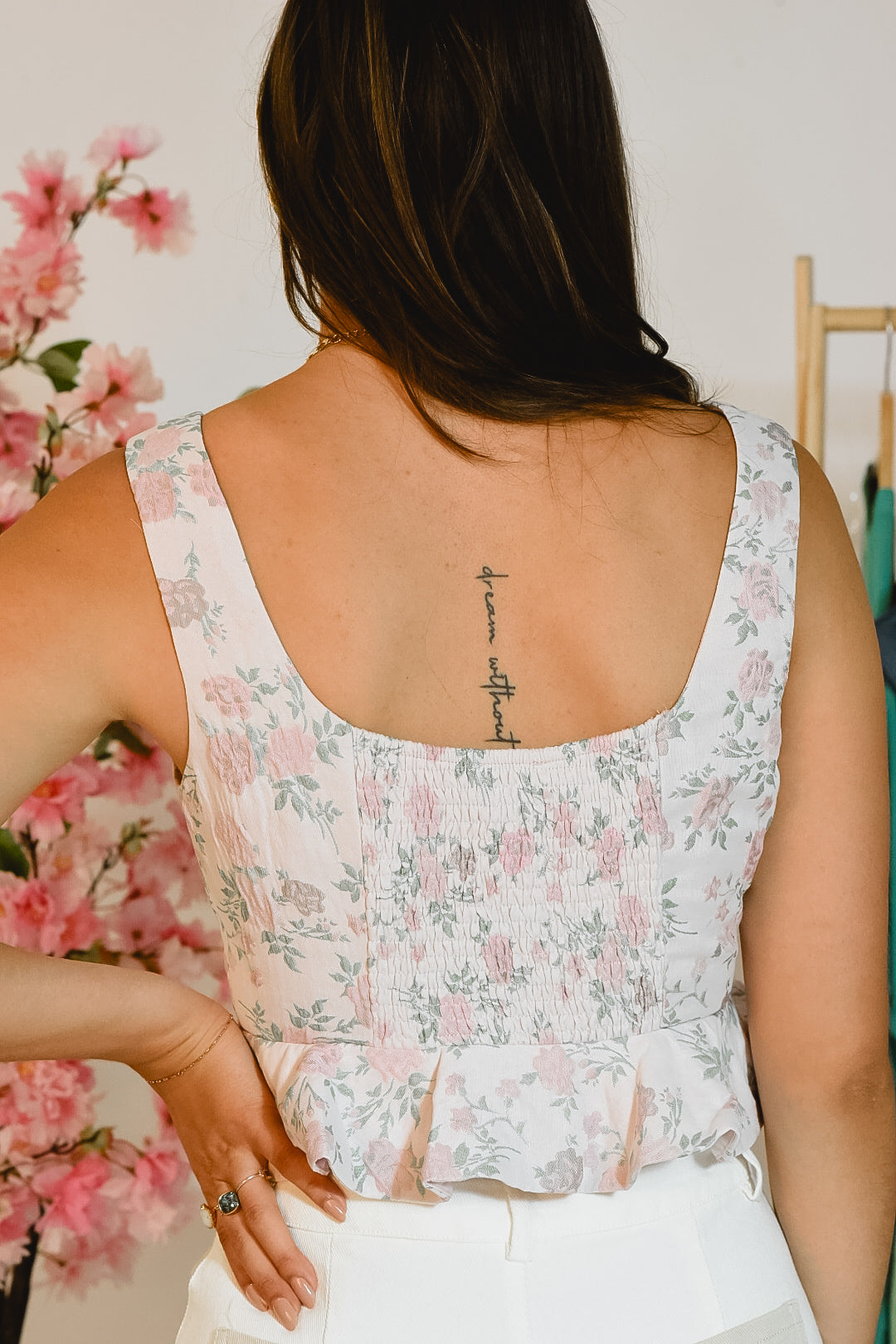 Soft Sage & Roses Top