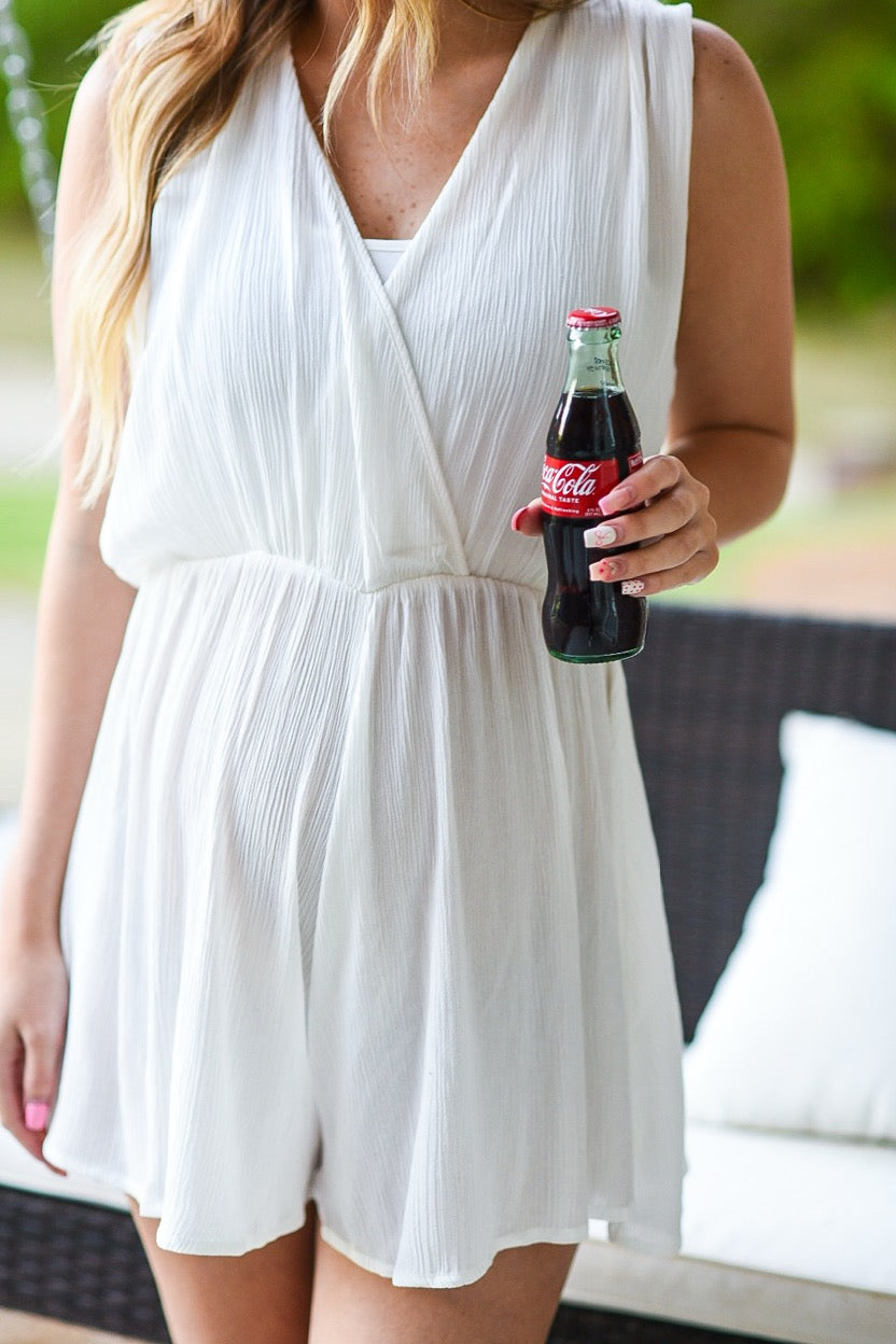 Coastal Grace White Romper