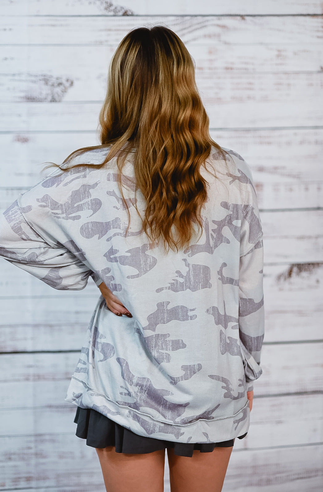 Grey Mist Camo Oversized Pullover