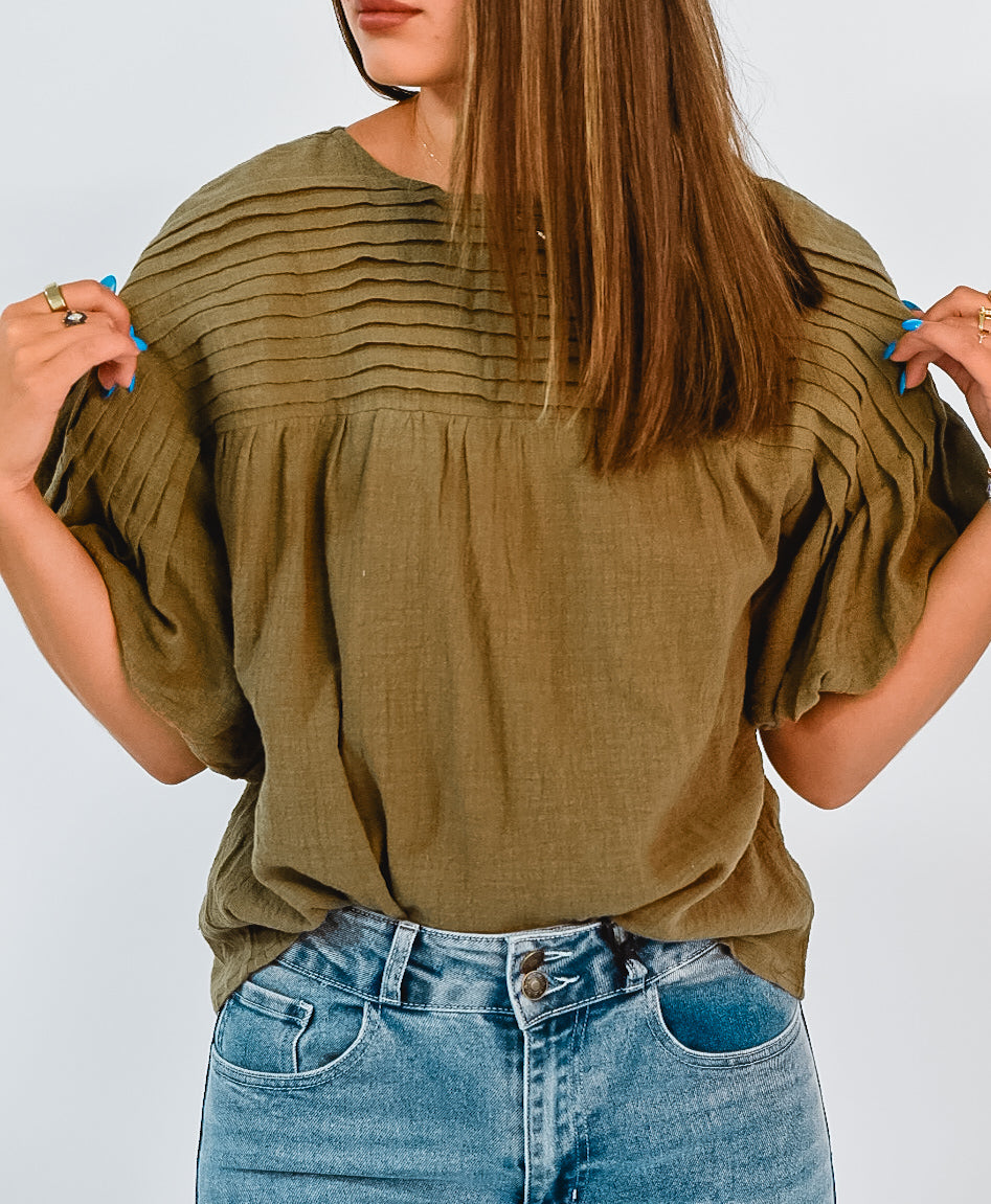 Timeless Ease Puff Sleeve Blouse