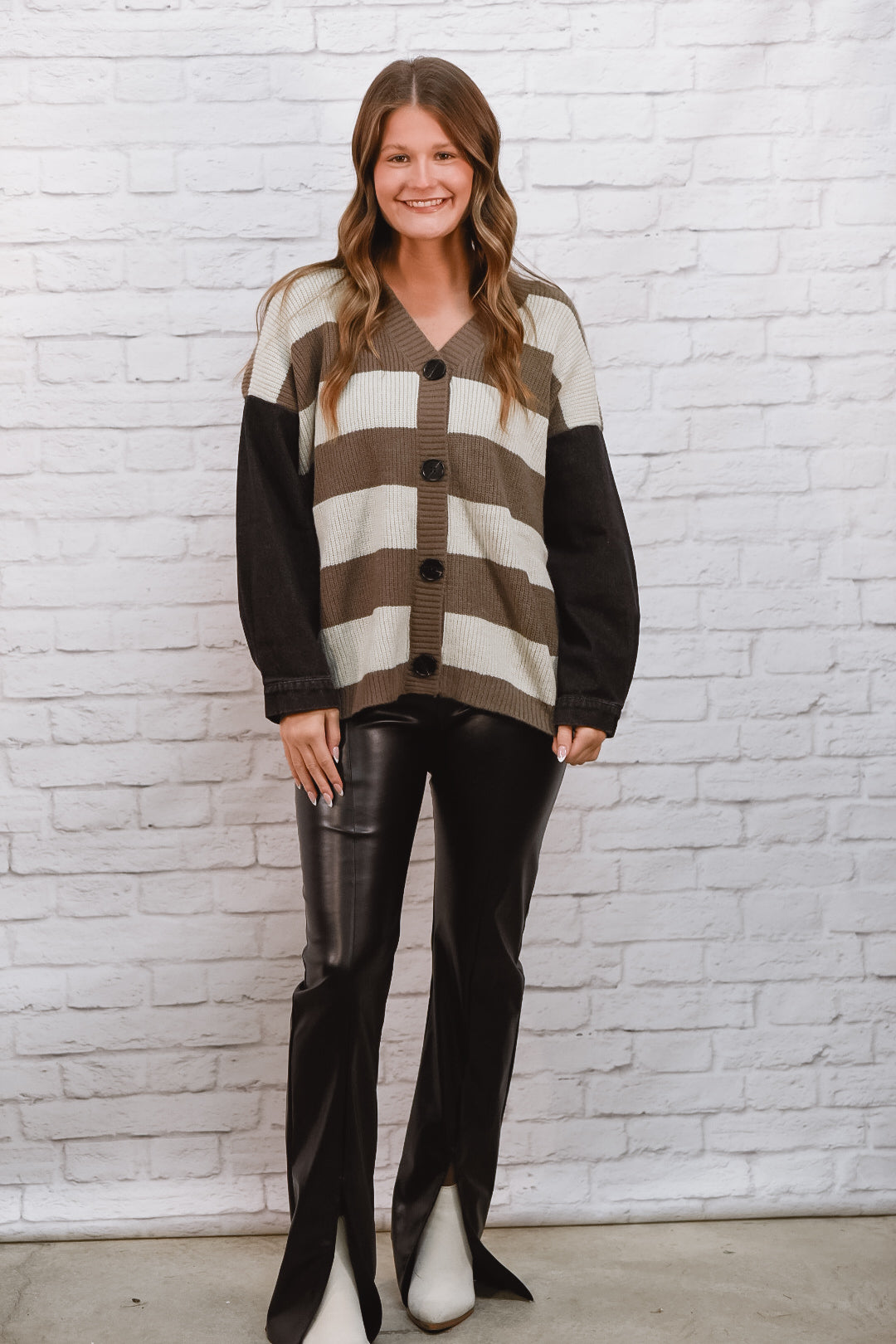 Espresso Block Cardigan