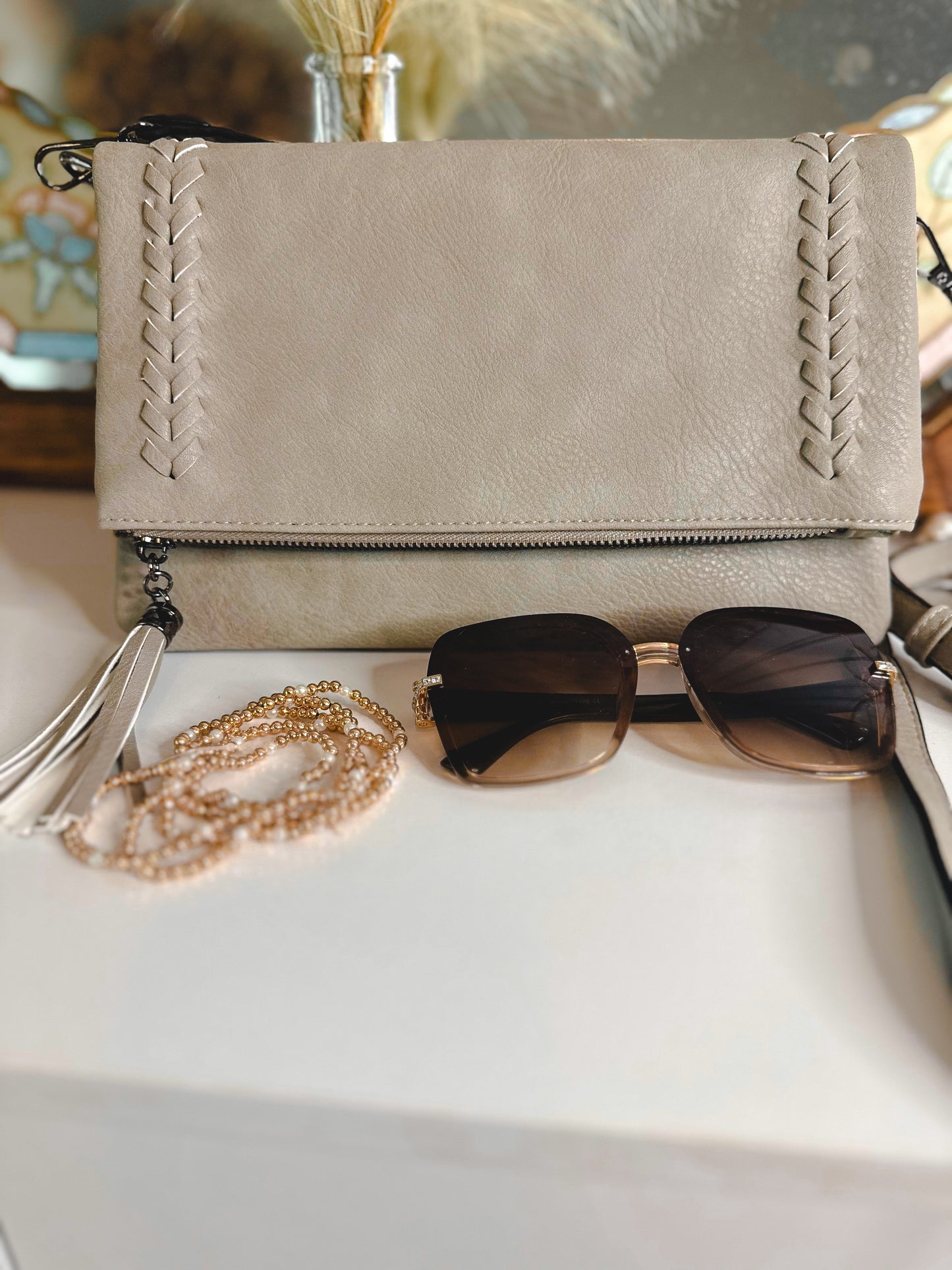 Sahara Braided Foldover Crossbody