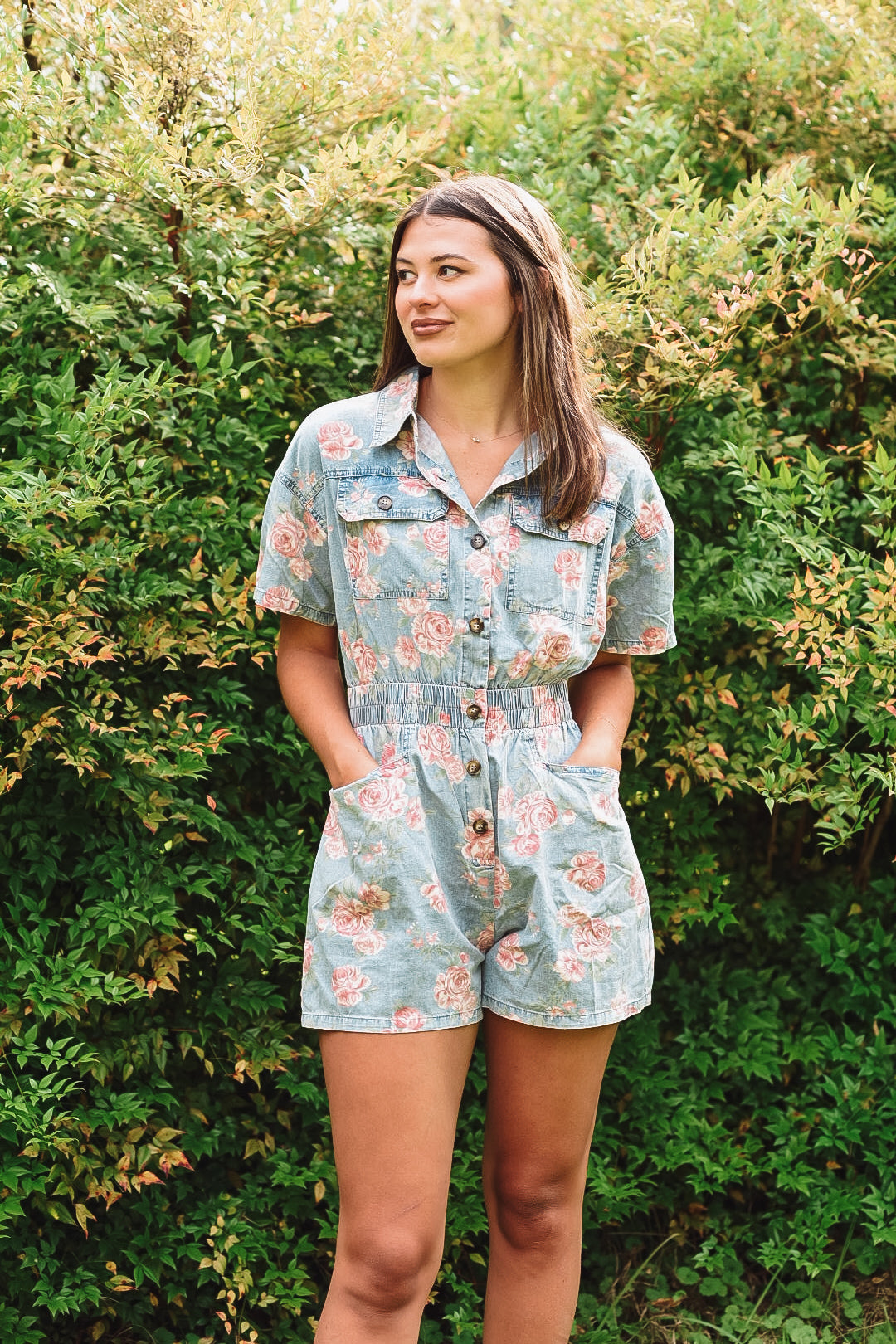 Coastal Charm Floral Romper