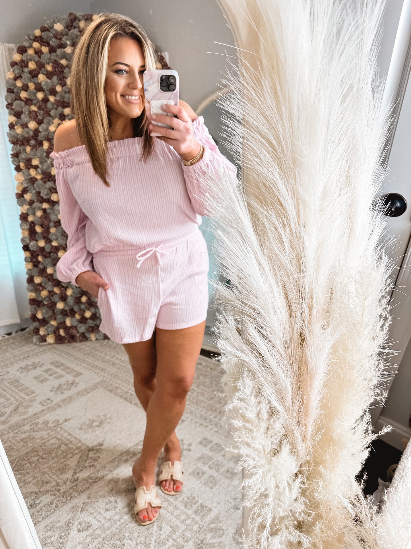 Boho Whispers Pink Striped Set