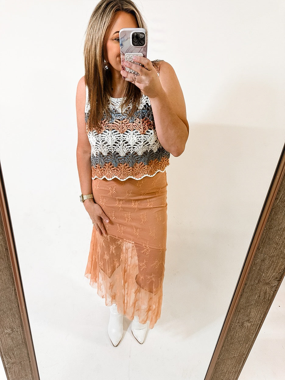 Blush Reef Lace Skirt