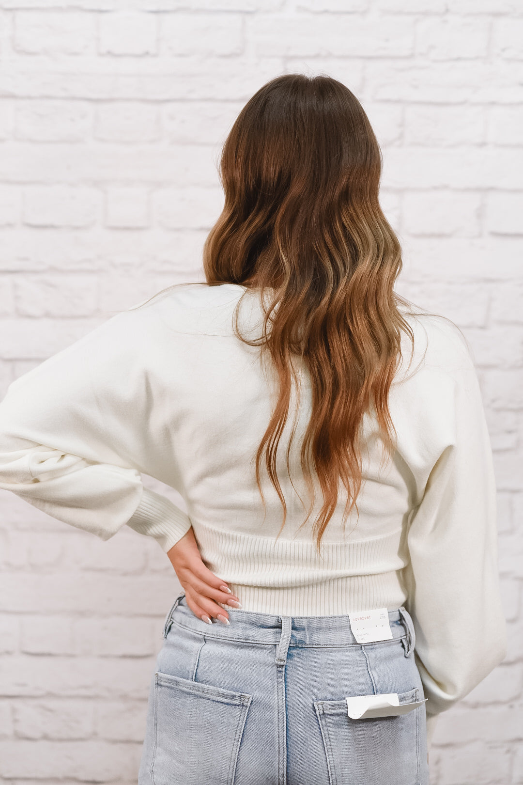 Ivory Hour Cinched Sweater