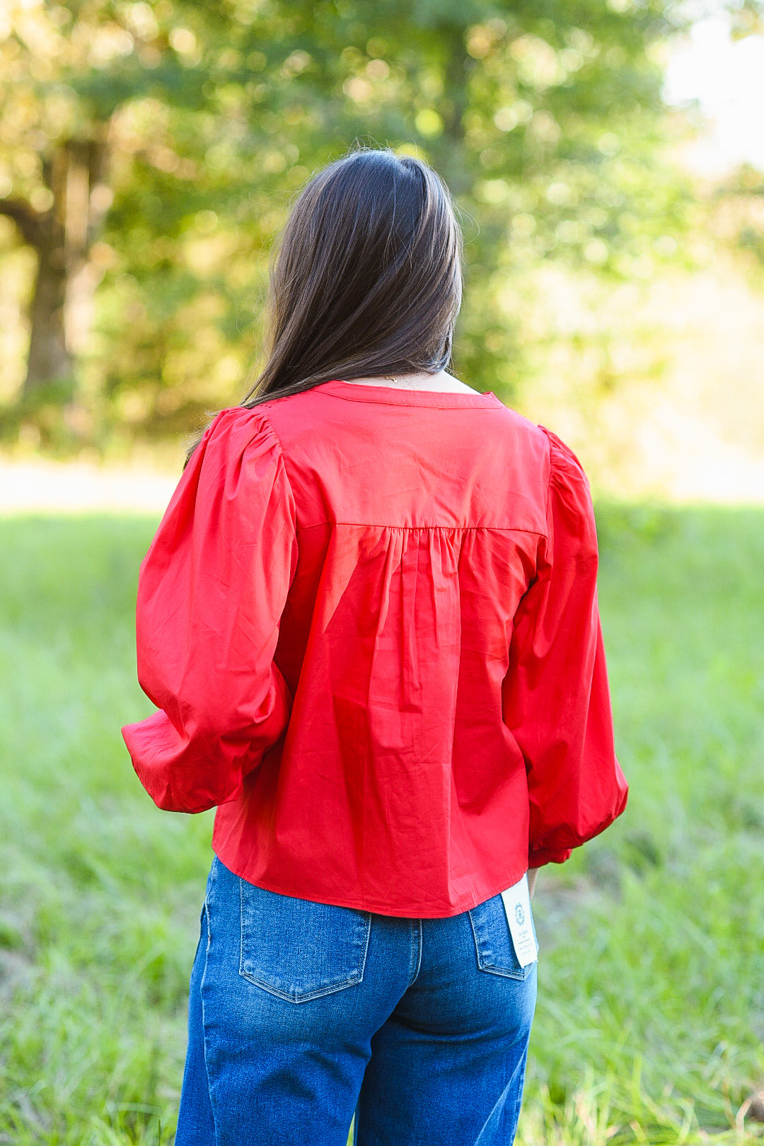 The Crimson Charm Eyelet Top