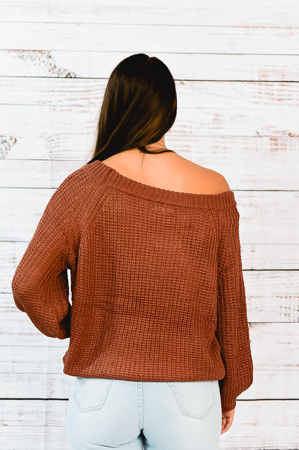 Rust Retreat Waffle Knit Sweater