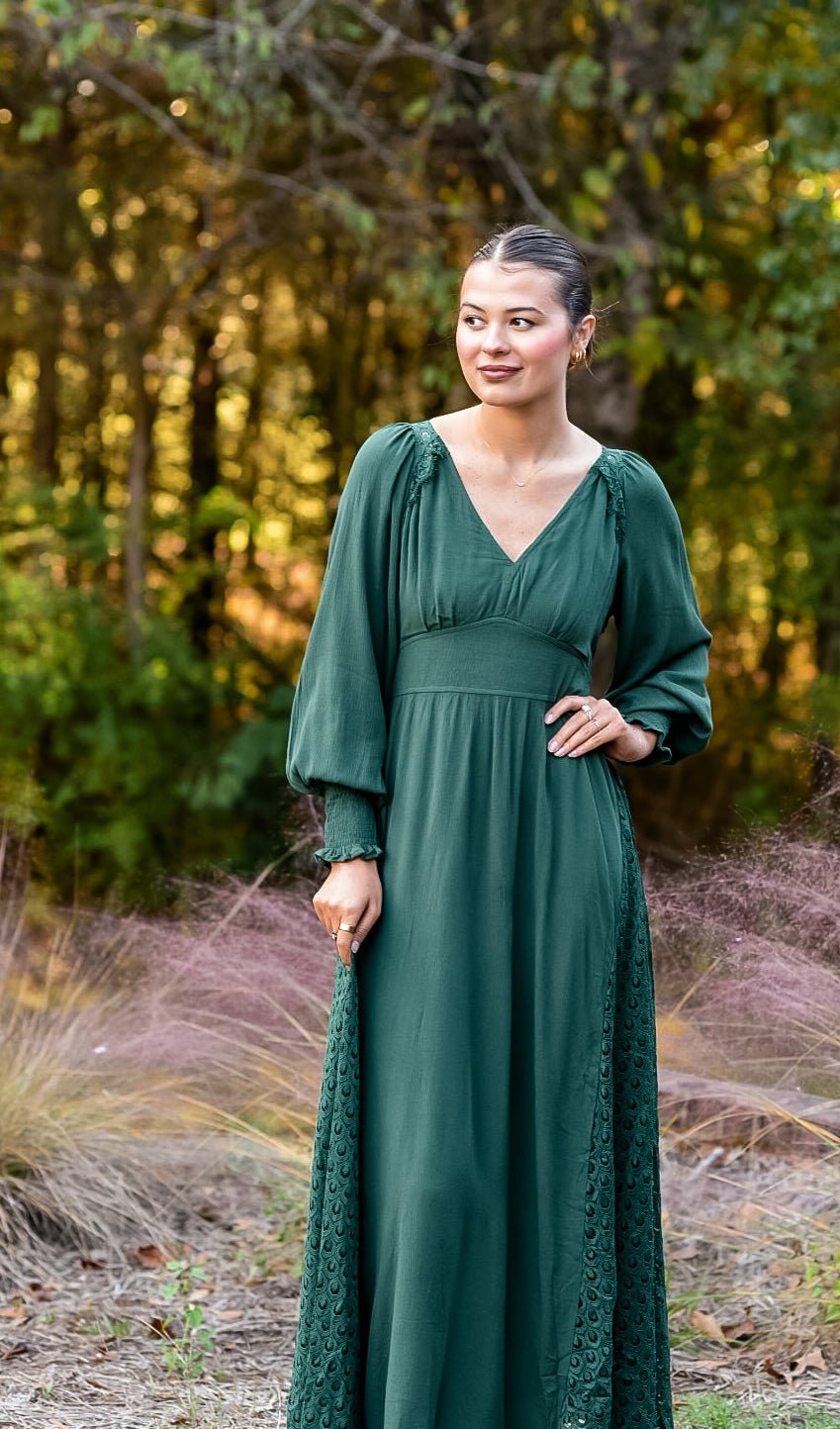 Emerald Whispers Maxi Dress