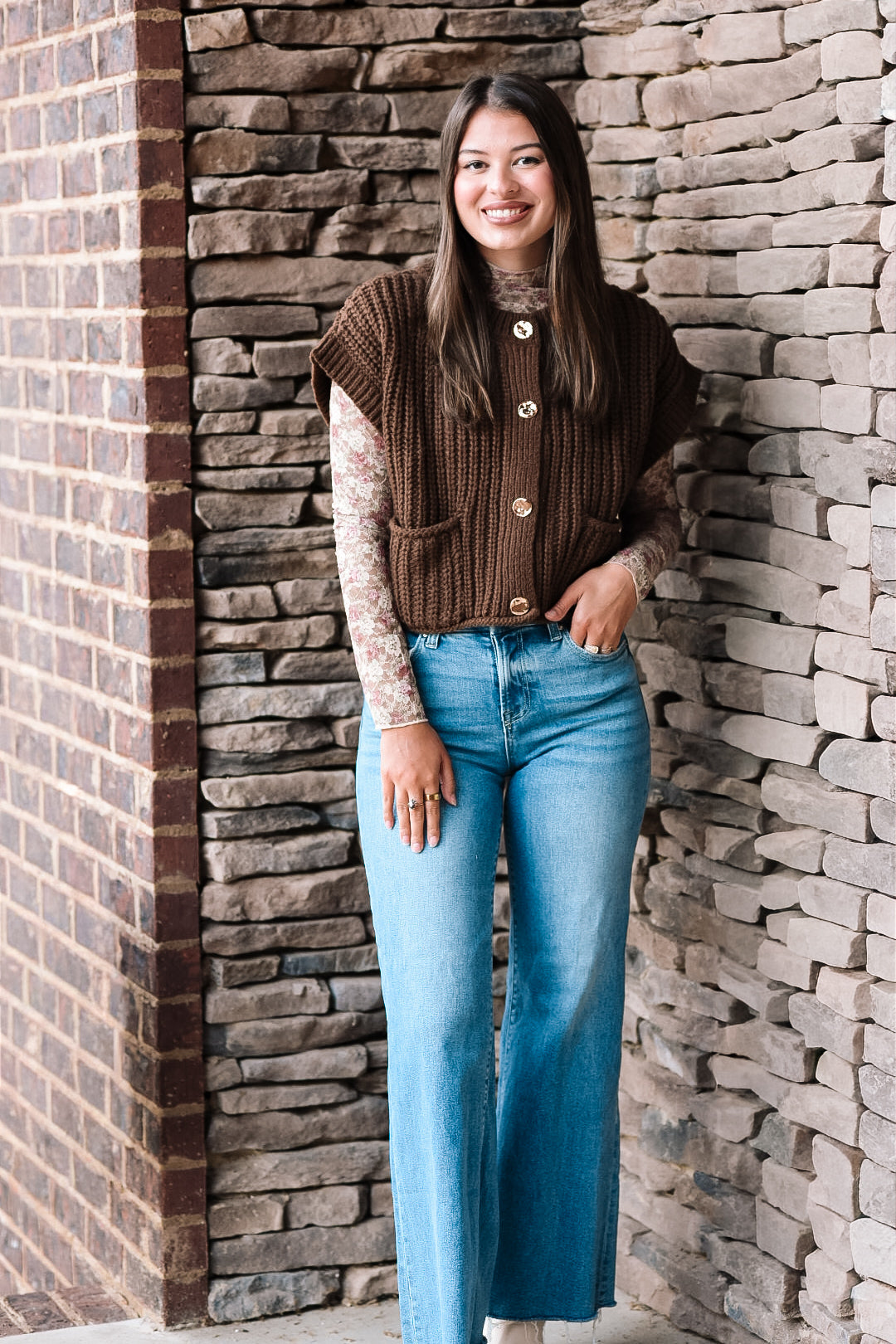 Cocoa Knit Button Vest
