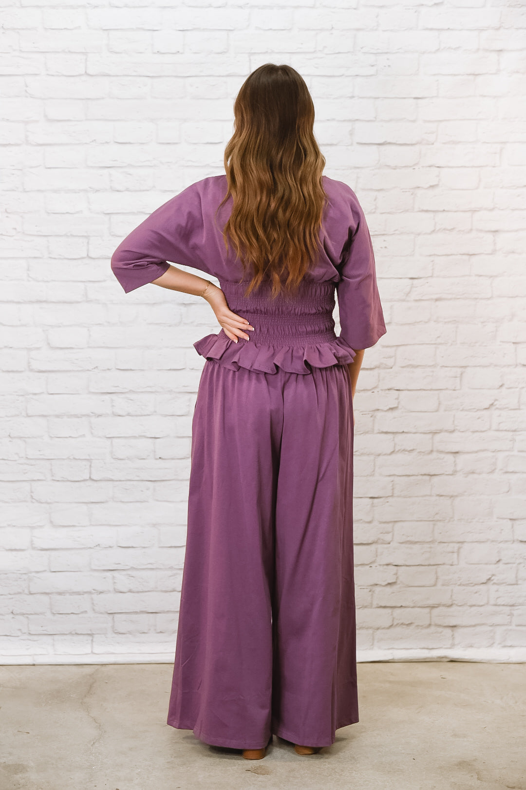 Plum Perfect Smocked Waist Pant Set