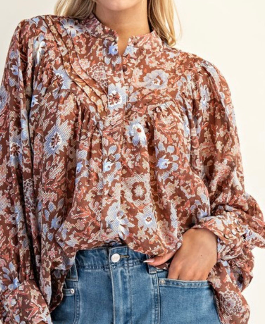 Autumn Bloom Boho Blouse