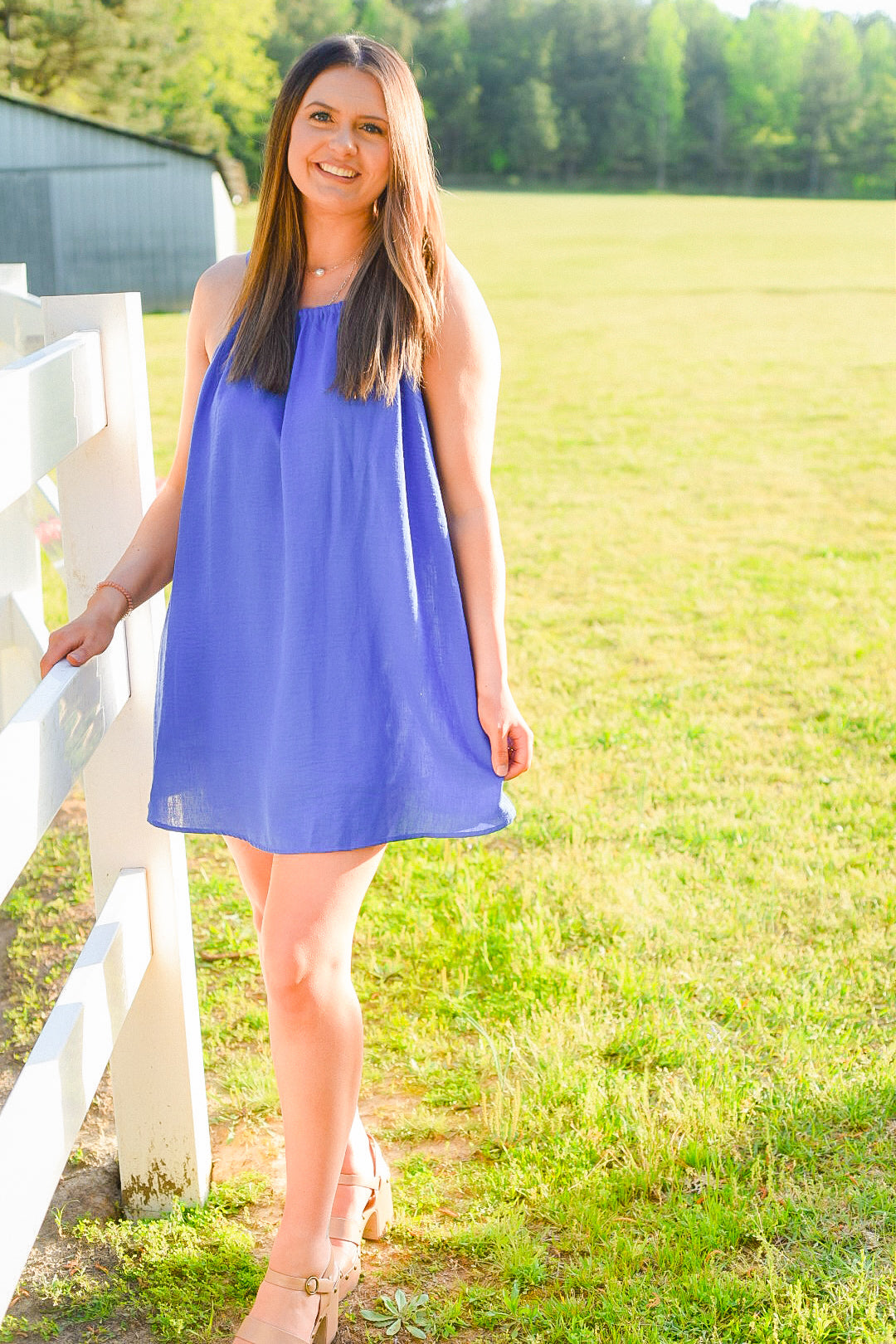Celeste Blue Halter Dress