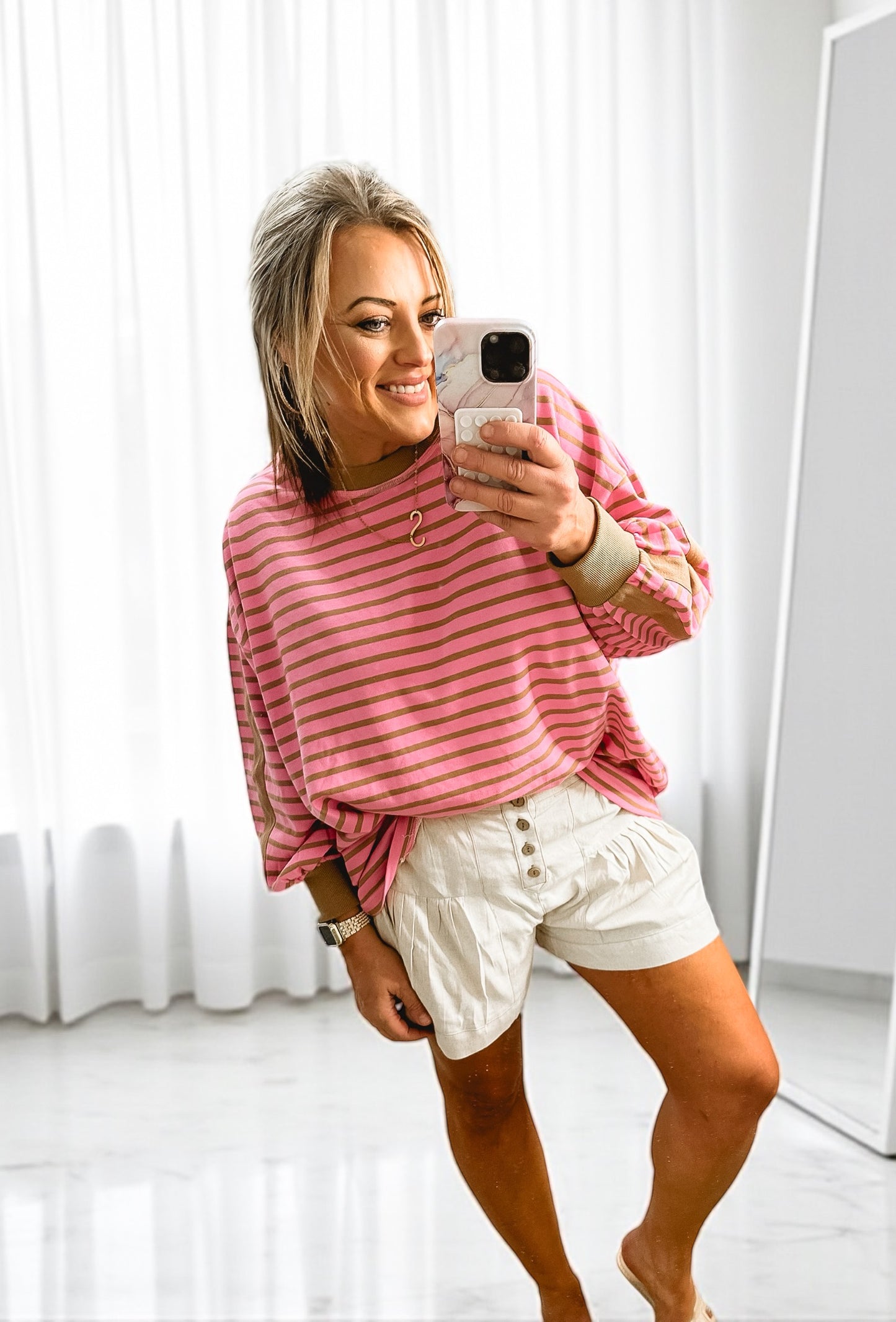 Retro Rose Stripe Top
