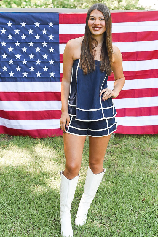 Sail Away Strapless Romper