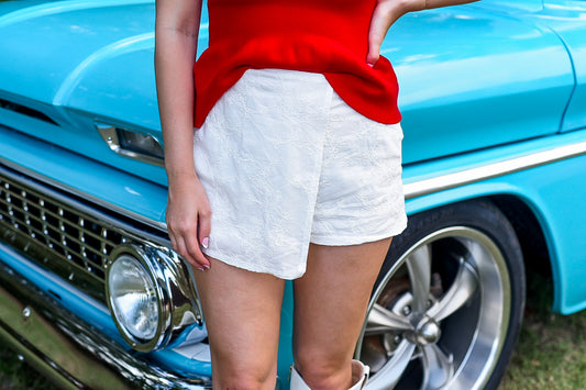 Sweet Liberty White Eyelet Skort