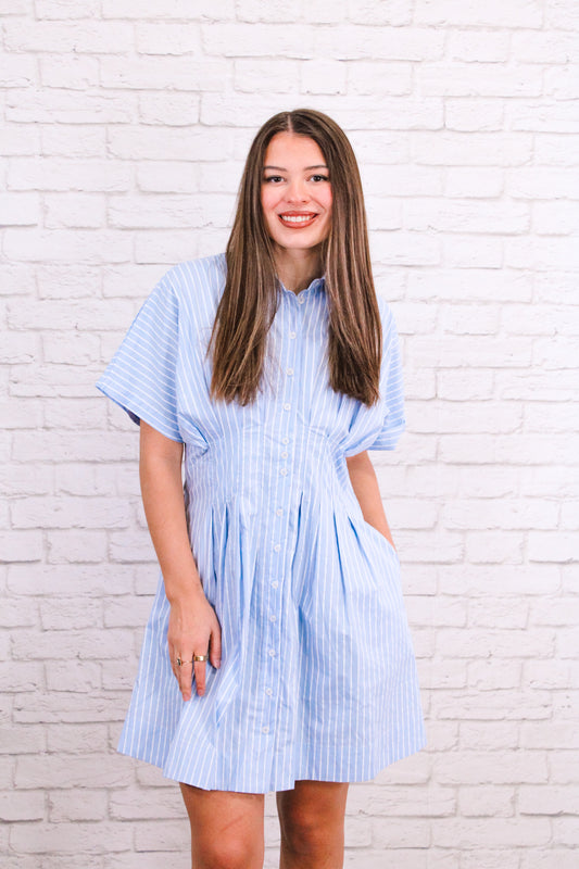 Seaside Stripe Shirt Dress