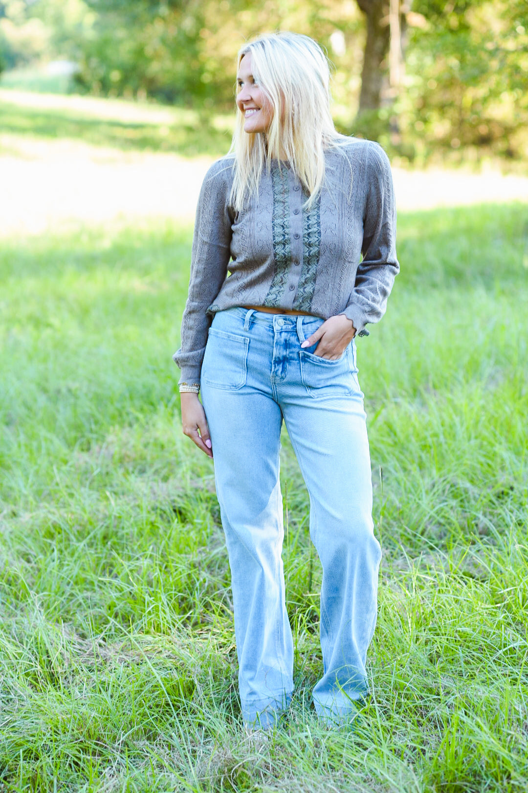 Lace & Layers Button-Front Cardigan