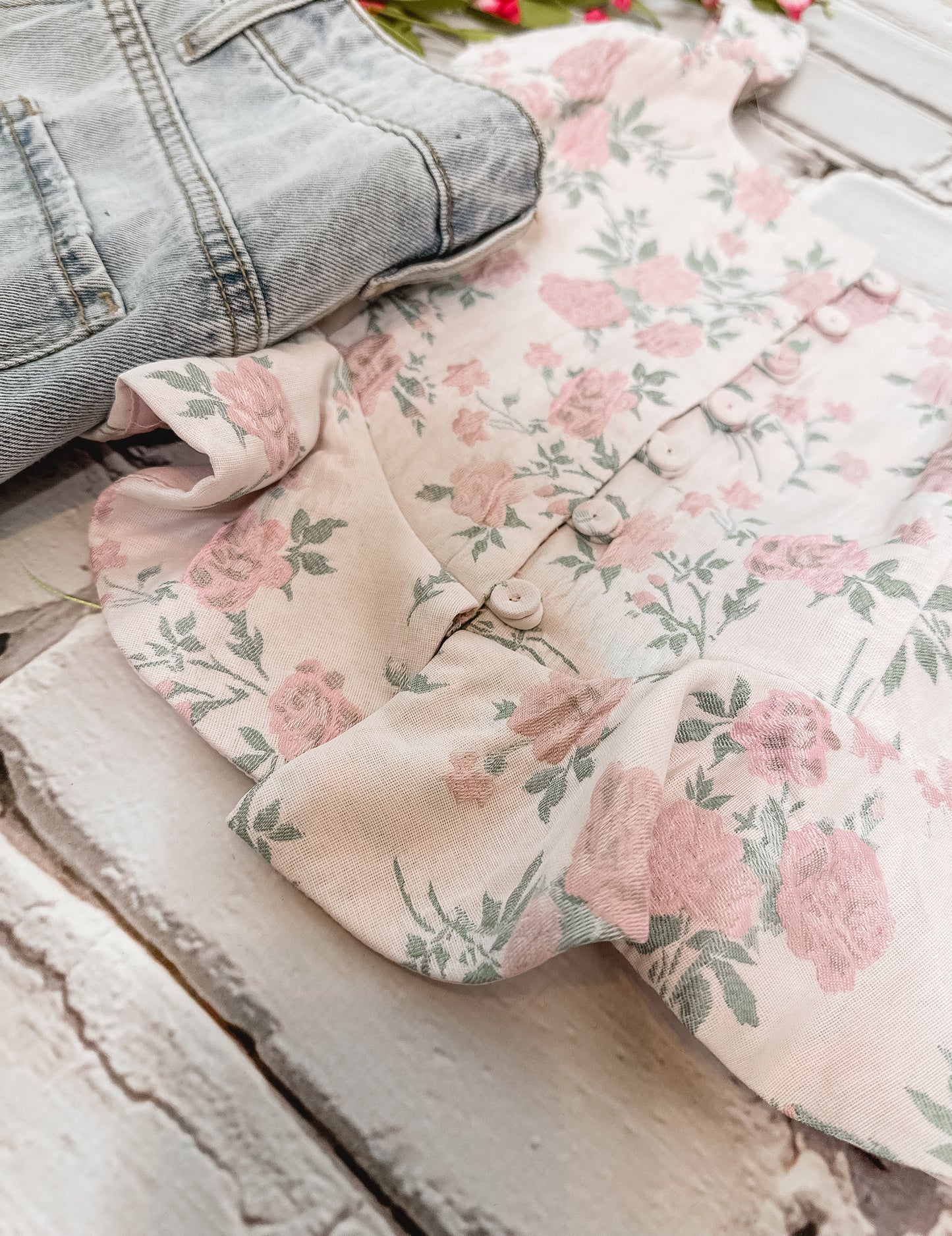 Soft Sage & Roses Top