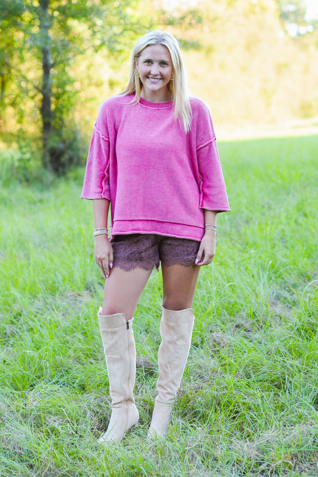 The Berry Easygoing Knit Top