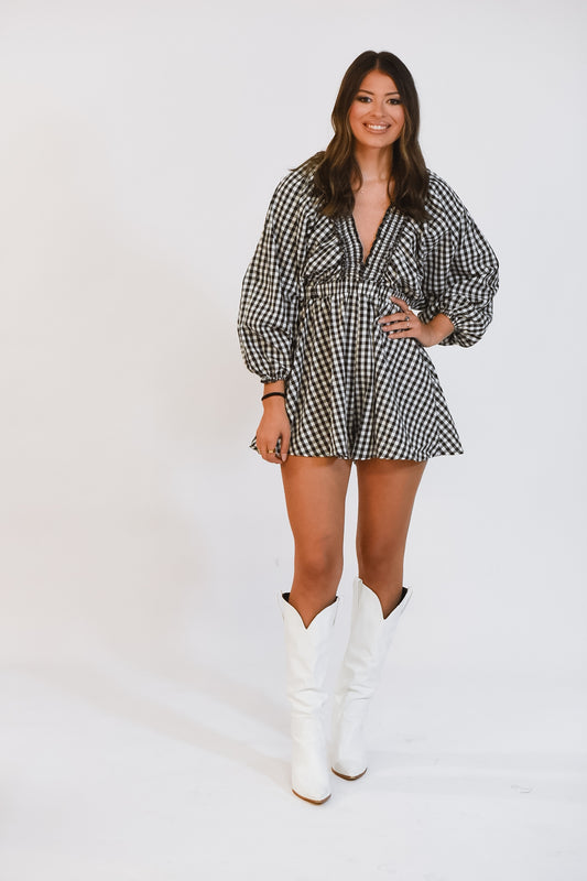 Catch Me In Gingham Romper