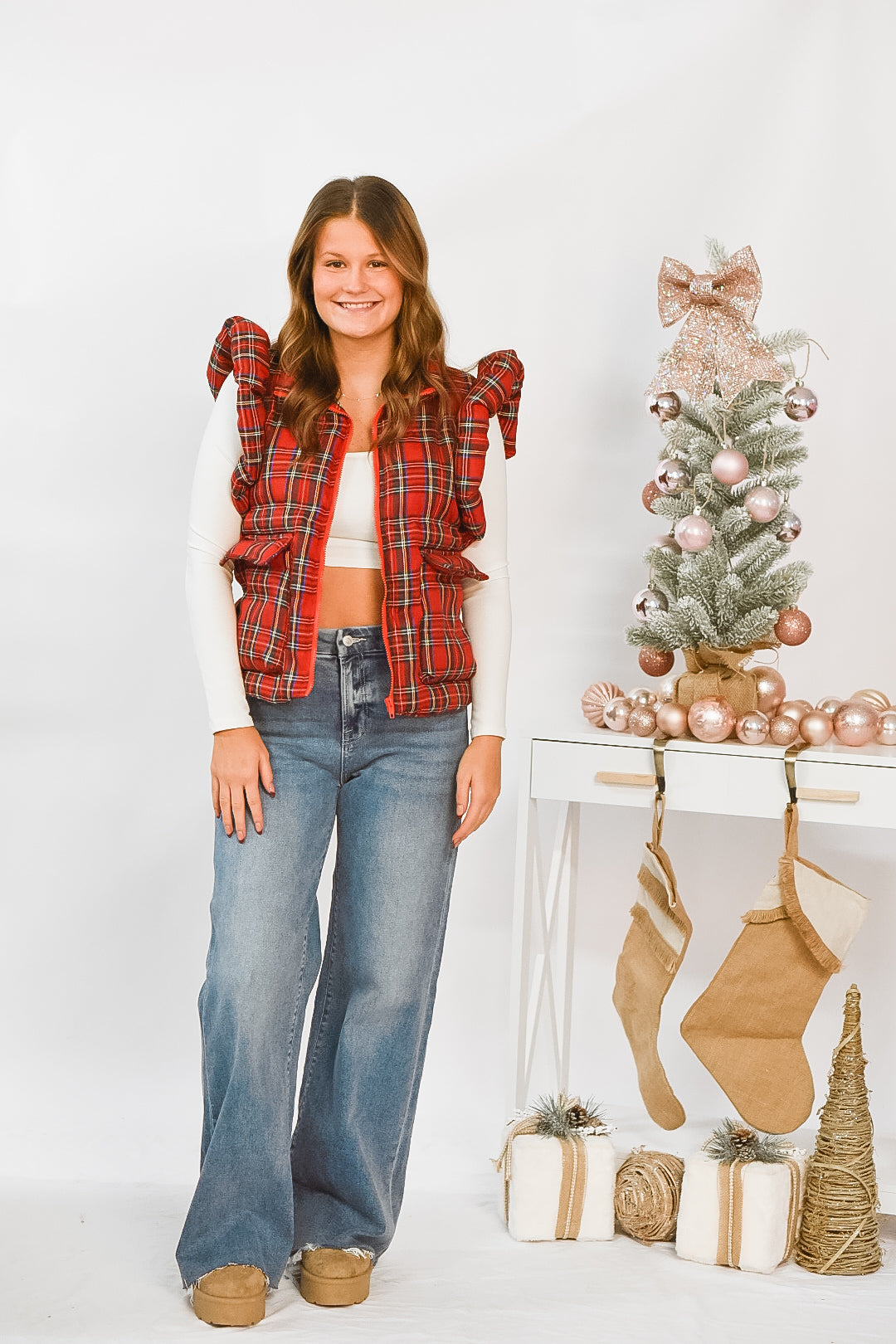 Mistletoe Moments Plaid Vest