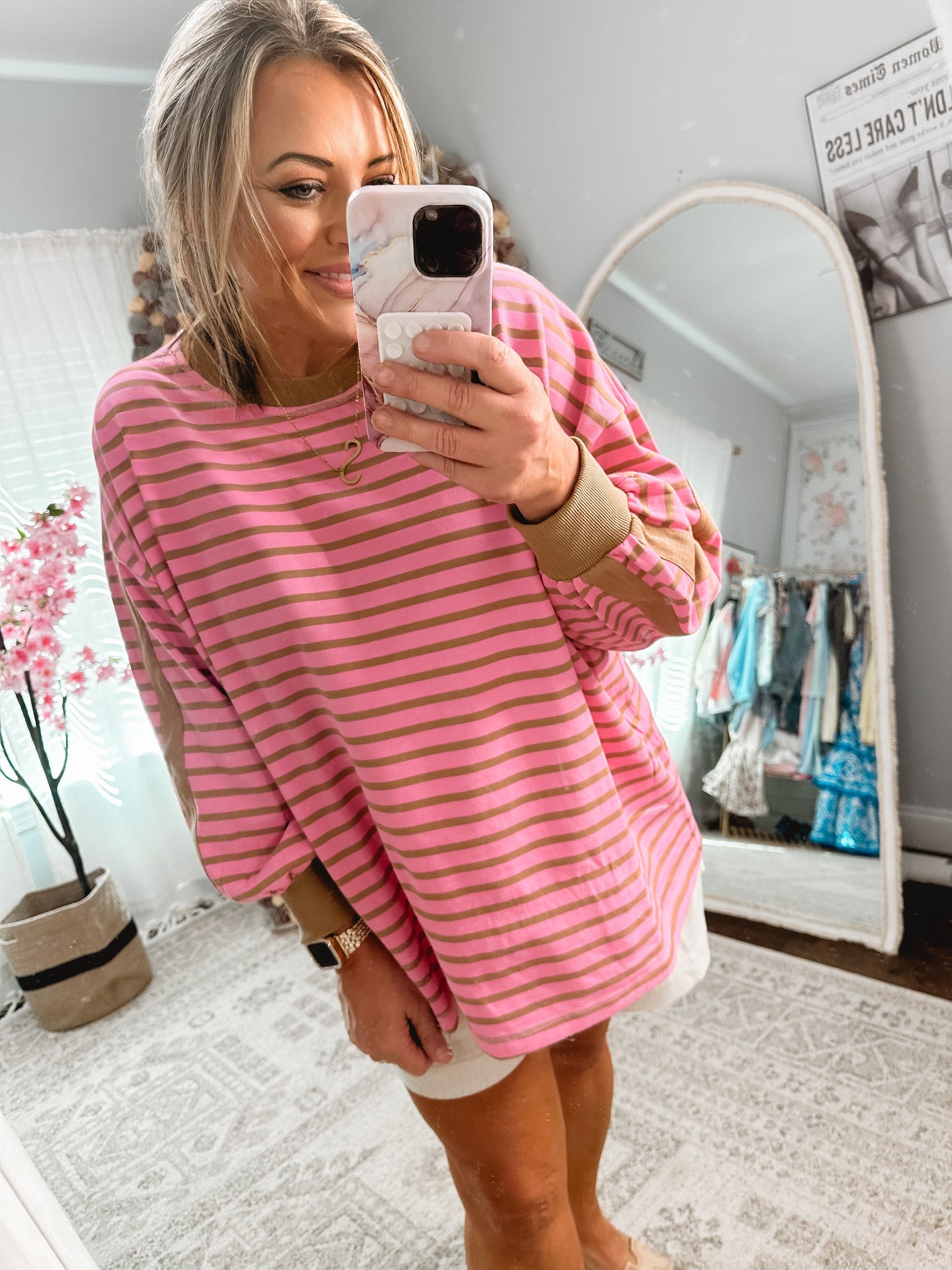 Retro Rose Stripe Top