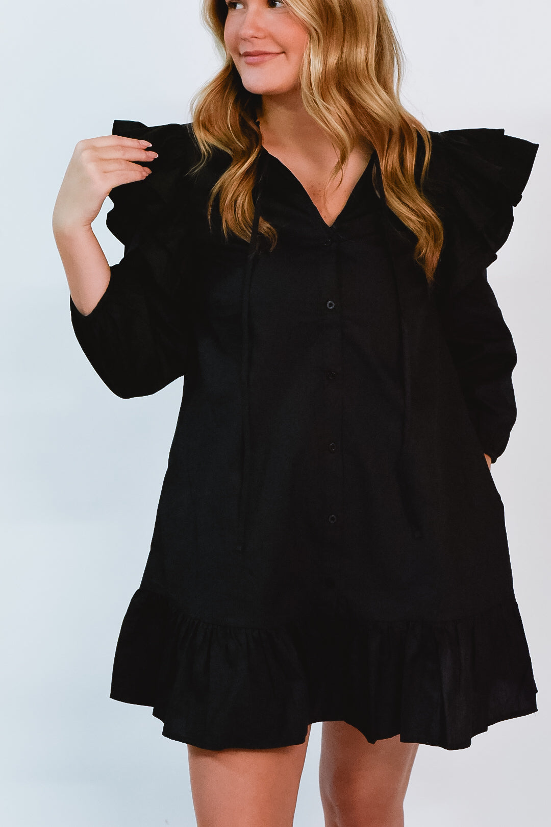 Shadow Ruffle Mini Dress