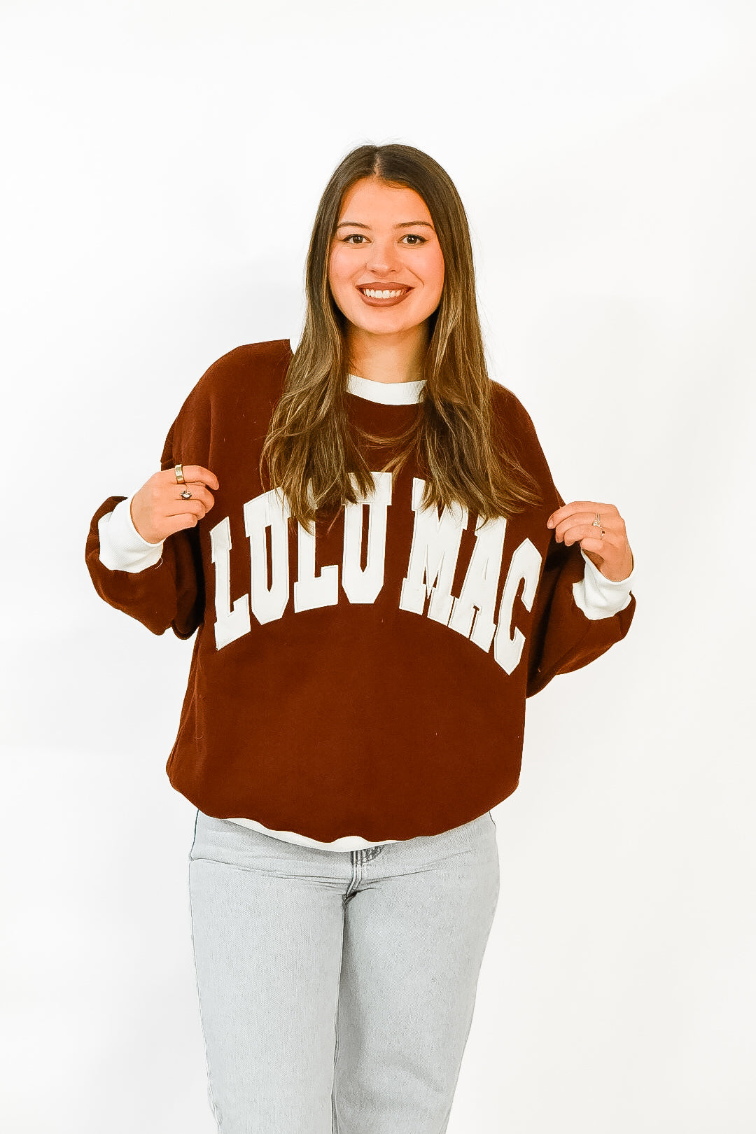 Lulu Mac Brown And White Sweatshirt